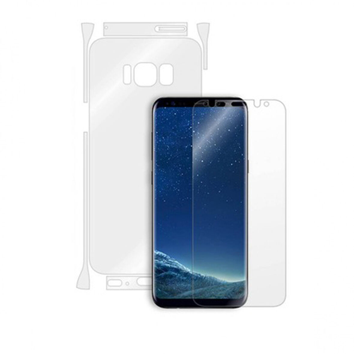 Samsung Galaxy G955 S8 Plus Uyumlu Şeffaf Ön ve Arka Koruma 360 Full Kaplama Ekran Koruyucu