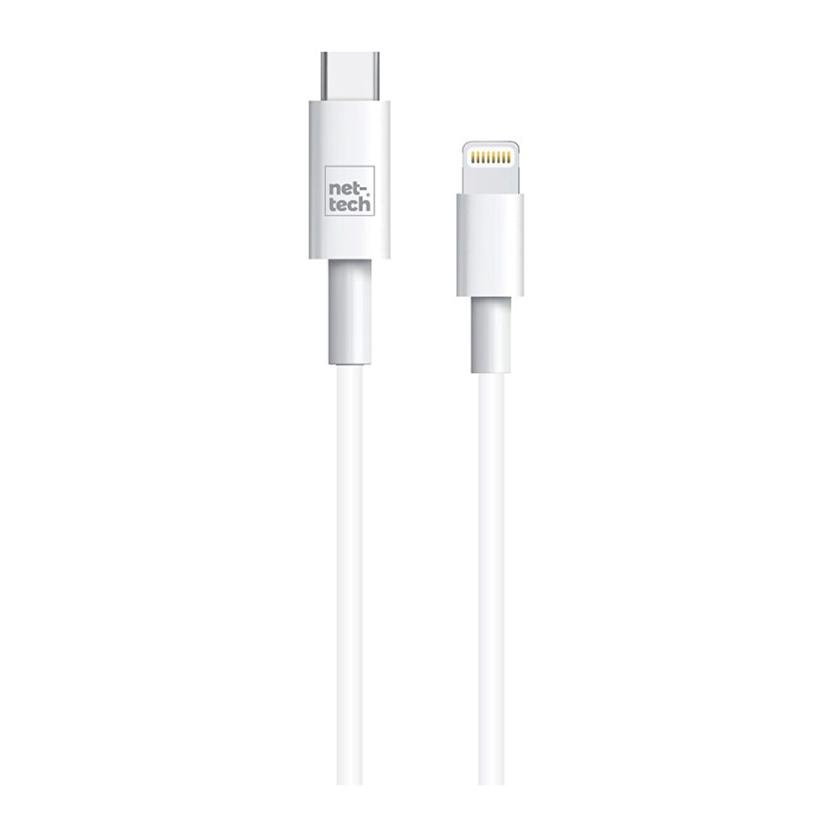 Nettech NT-DC10 2.4A Plastik 100 Cm Type-C To Lightning Şarj ve Data Kablosu (Beyaz)