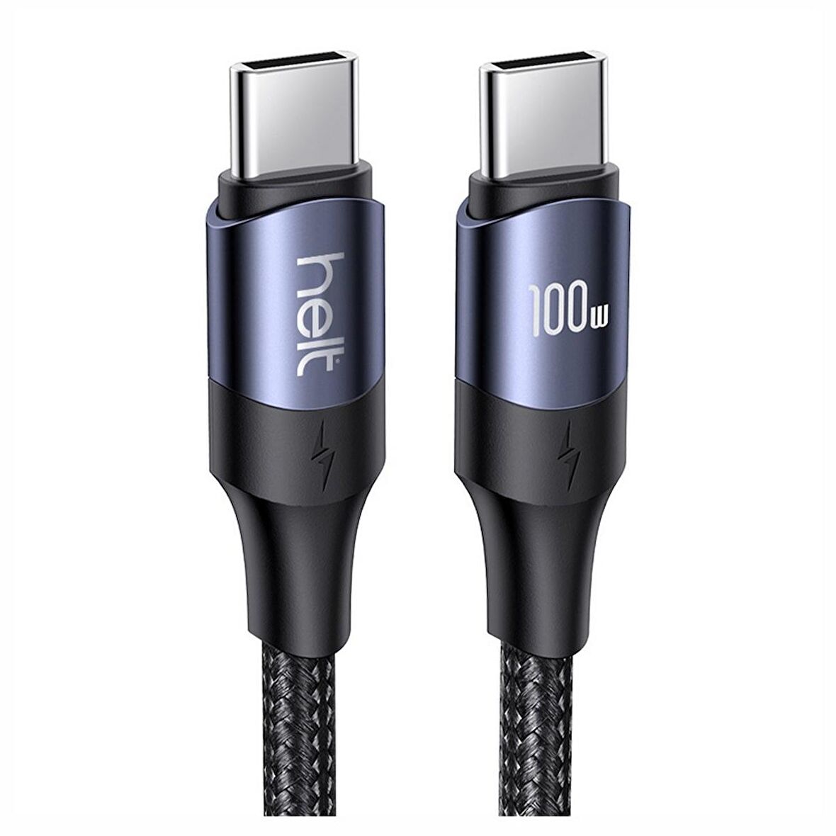 Helt HT-DC15 100W PD İp Örgü 120 Cm Type-C To Type-C Şarj Data Kablosu