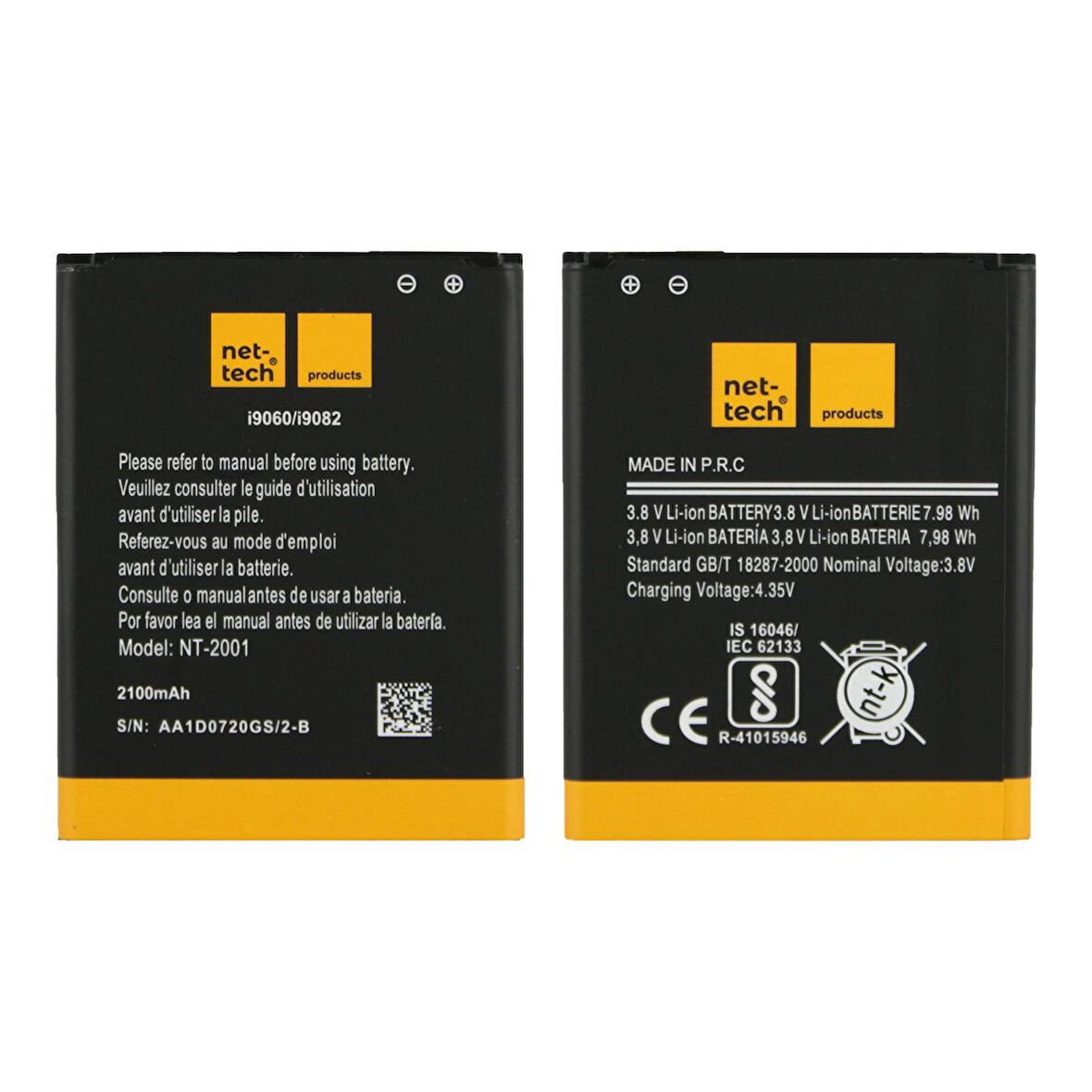 Teknonet Samsung Galaxy i9082 Grand Uyumlu Nettech NT-32426 2100 MAh Batarya NT-32426