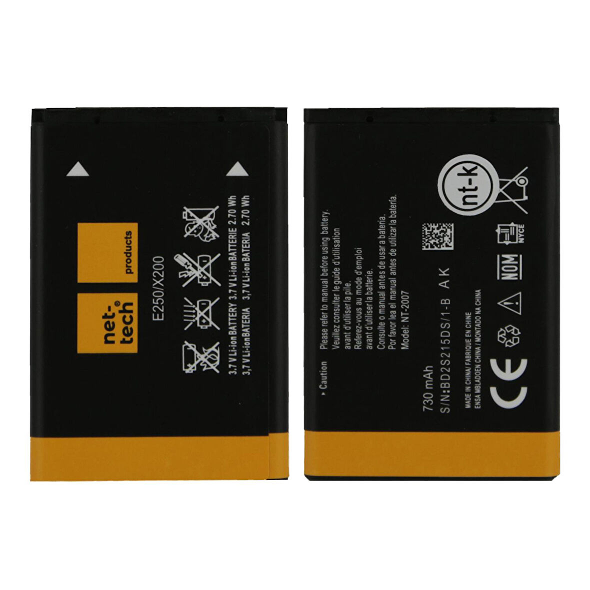 Teknonet Samsung Sgh- E250 Uyumlu Nettech NT-2007 730 MAh Batarya NT-32431
