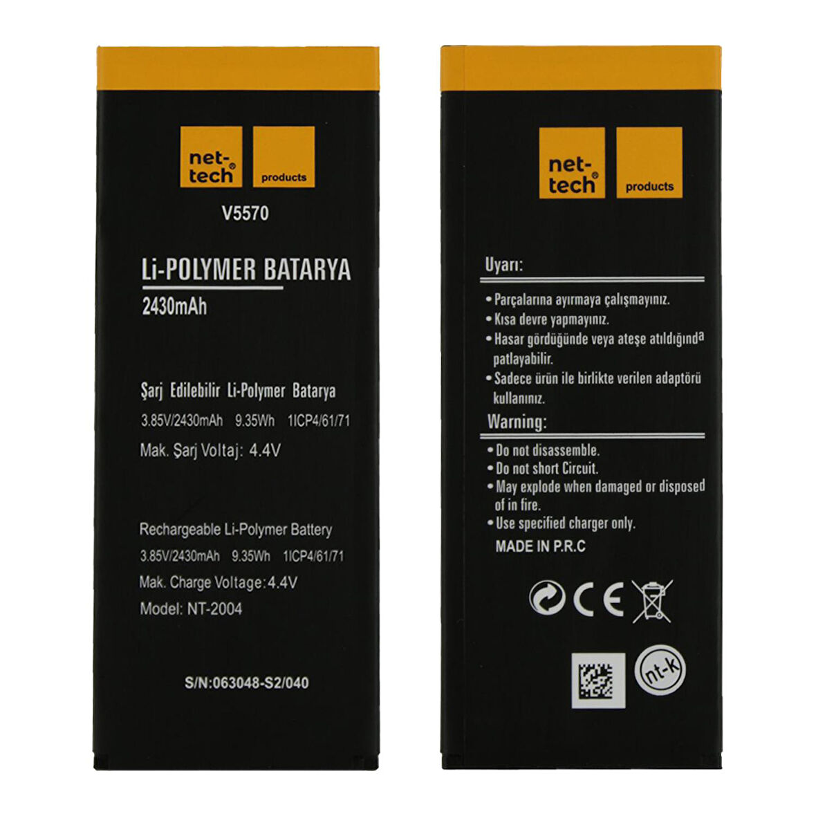 Teknonet Vestel Venüs V3 5570 Uyumlu Nettech NT-32456 2430 MAh Batarya NT-32456