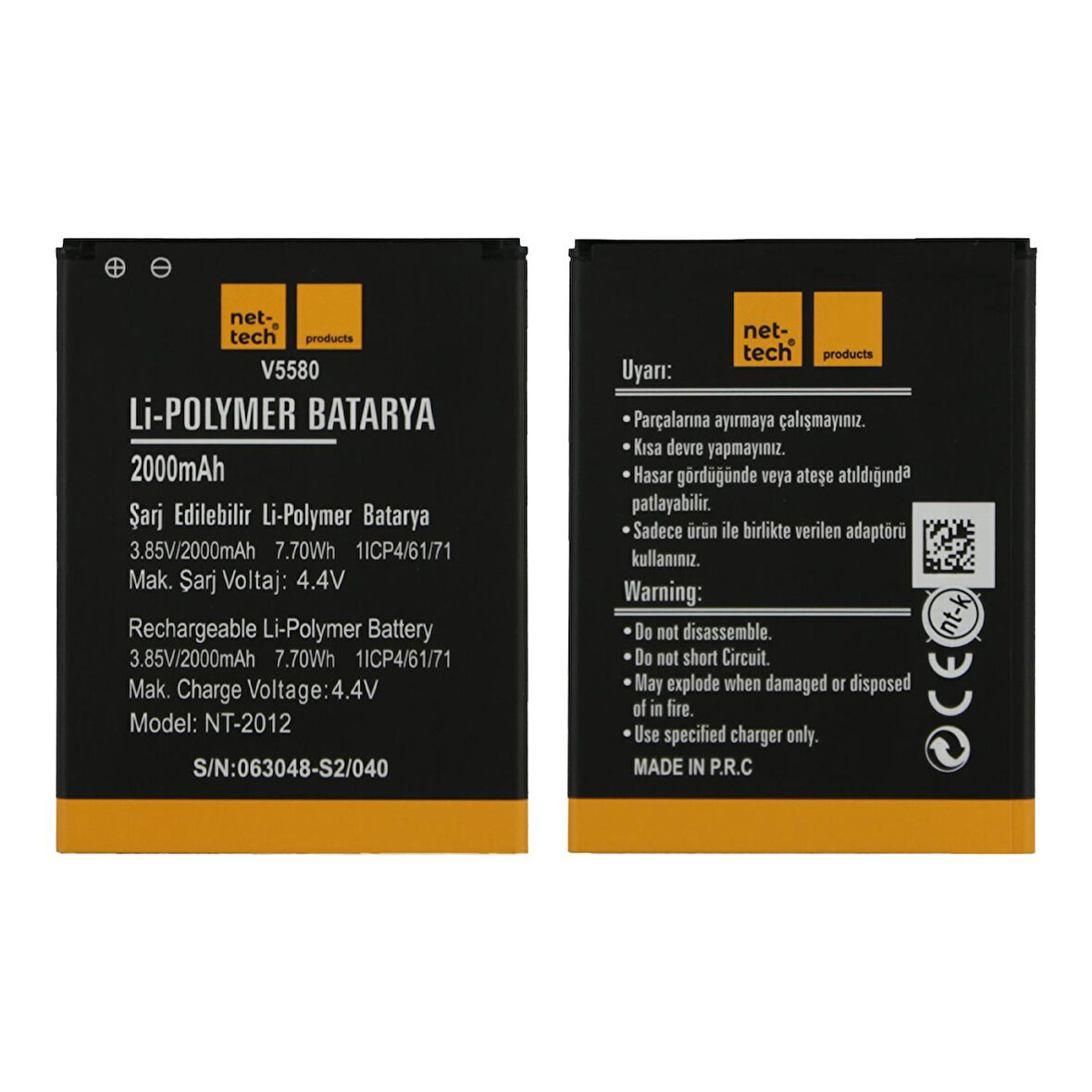 Teknonet Vestel Venüs V3 5580 Uyumlu Nettech NT-32457 2000 MAh Batarya NT-32457