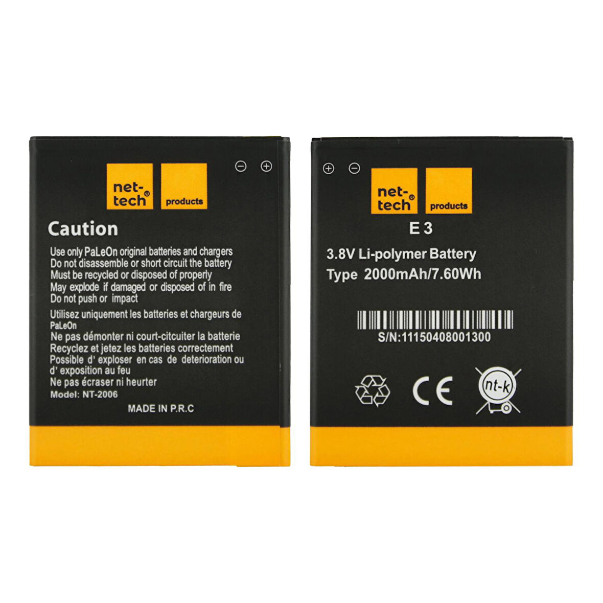 Teknonet General Mobile Discovery E3 Uyumlu Nettech NT-32461 2000 MAh Batarya NT-32461