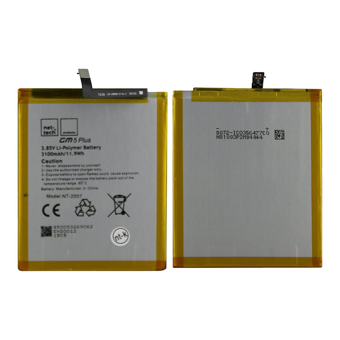Teknonet General Mobile GM5 Plus Uyumlu Nettech NT-2007 3100 MAh Batarya NT-32462