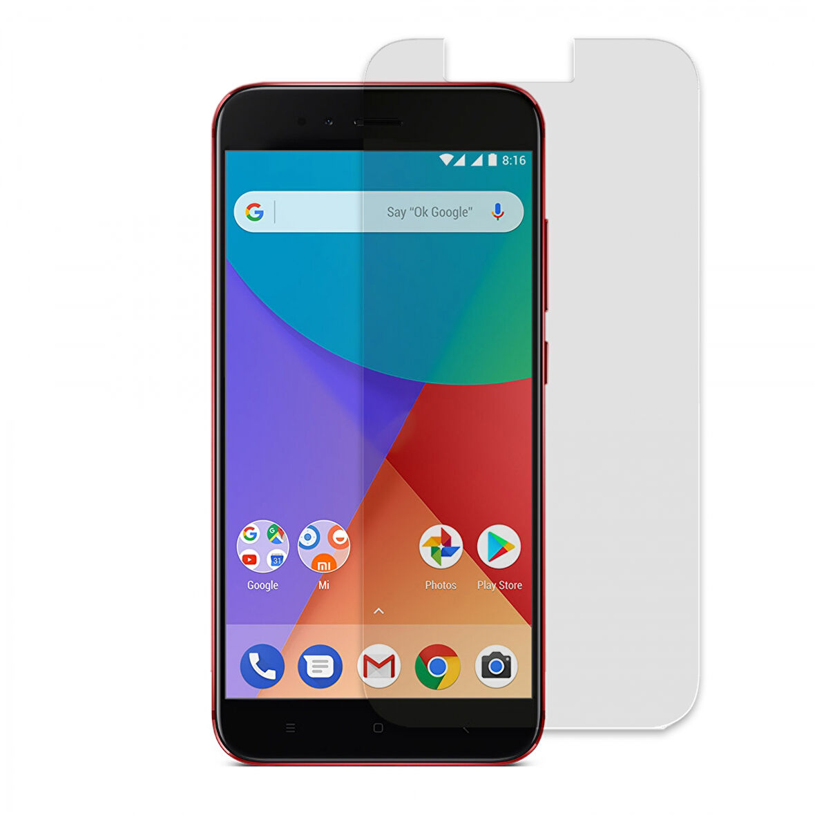 Xiaomi Mi A1 Uyumlu Şeffaf Temperli Cam Ekran Koruyucu