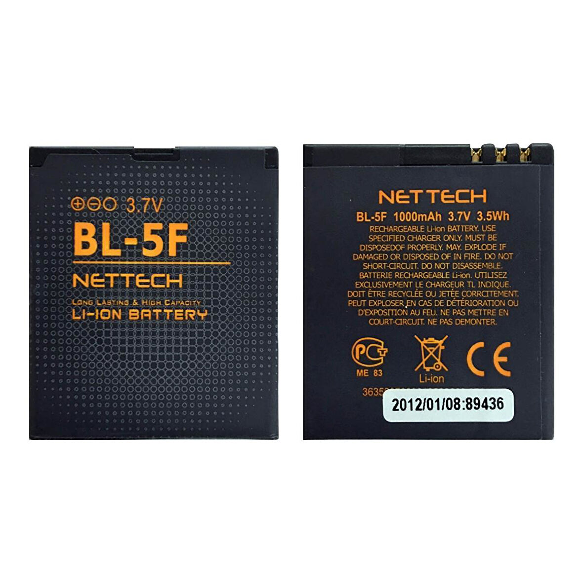 Teknonet Nokia E65 Uyumlu Nettech BL-5F 1000 MAh Batarya NT-2529