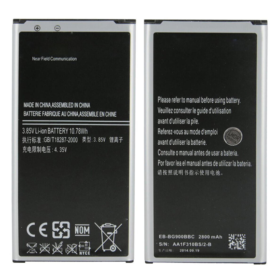 Teknonet Samsung Galaxy G900 S5 Uyumlu Samsung EB-BG900BBC 2850 MAh Batarya NT-3754