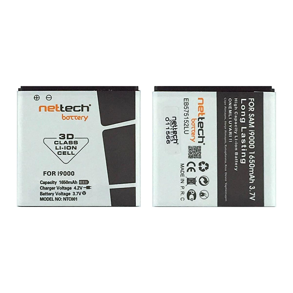 Teknonet Samsung Galaxy I9000 S Uyumlu Nettech NT-5337 1000 MAh Batarya NT-5337