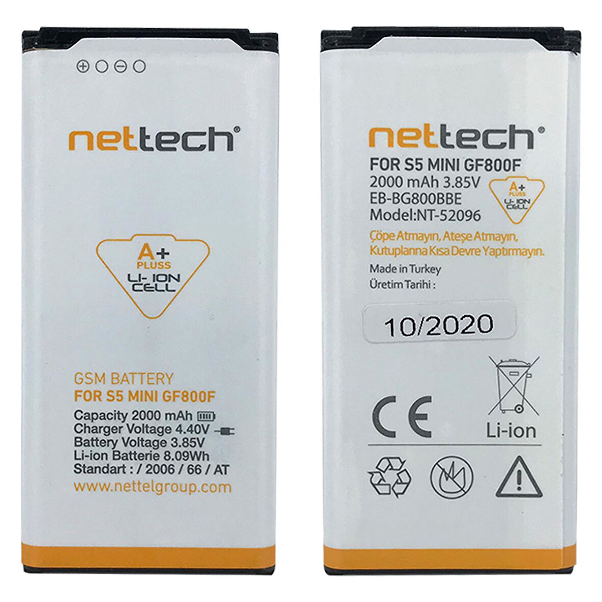 Teknonet Samsung Galaxy G800 S5 Mini Uyumlu Nettech 1900 MAh Batarya NT-10500