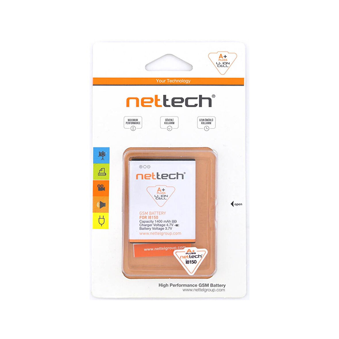 Teknonet Samsung Galaxy İ8150 W Uyumlu Nettech 1500 MAh Batarya NT-10873