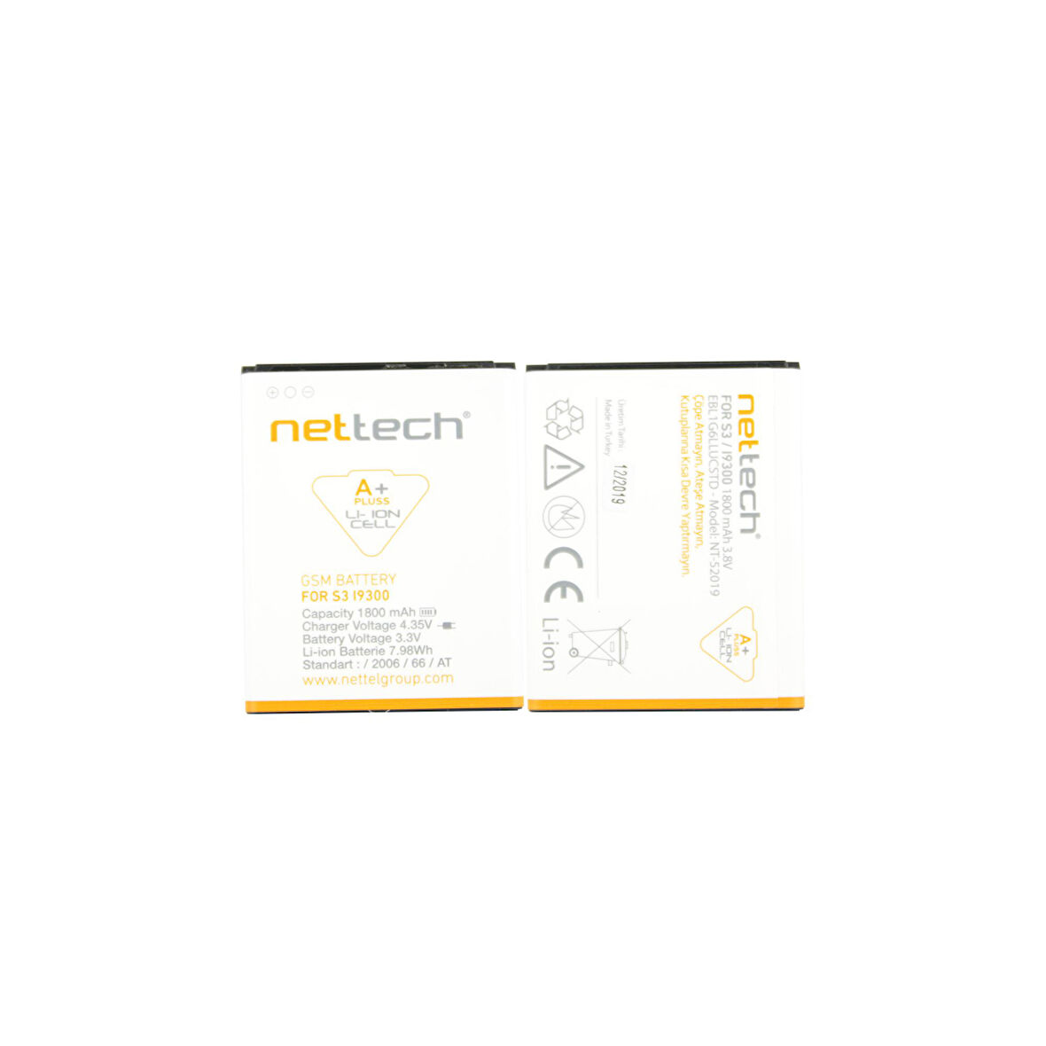 Teknonet Samsung Galaxy i9300 S3 Uyumlu Nettech NT-10884 1800 MAh Batarya NT-10884