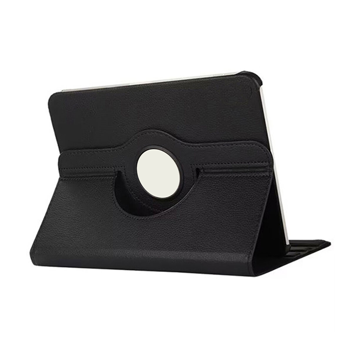 Samsung Galaxy Tab S9 FE Plus 360 Dönen Standlı Kapaklı Kılıf (Siyah)