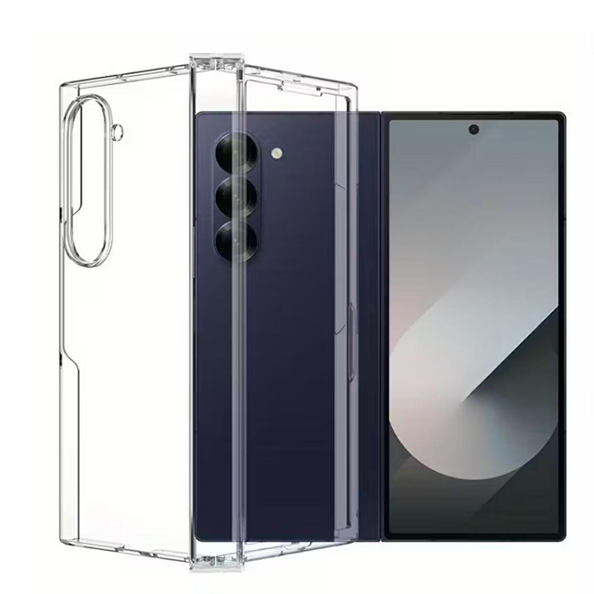 Samsung Galaxy Z Fold 6 Uyumlu Şeffaf Sert PC Kılıf