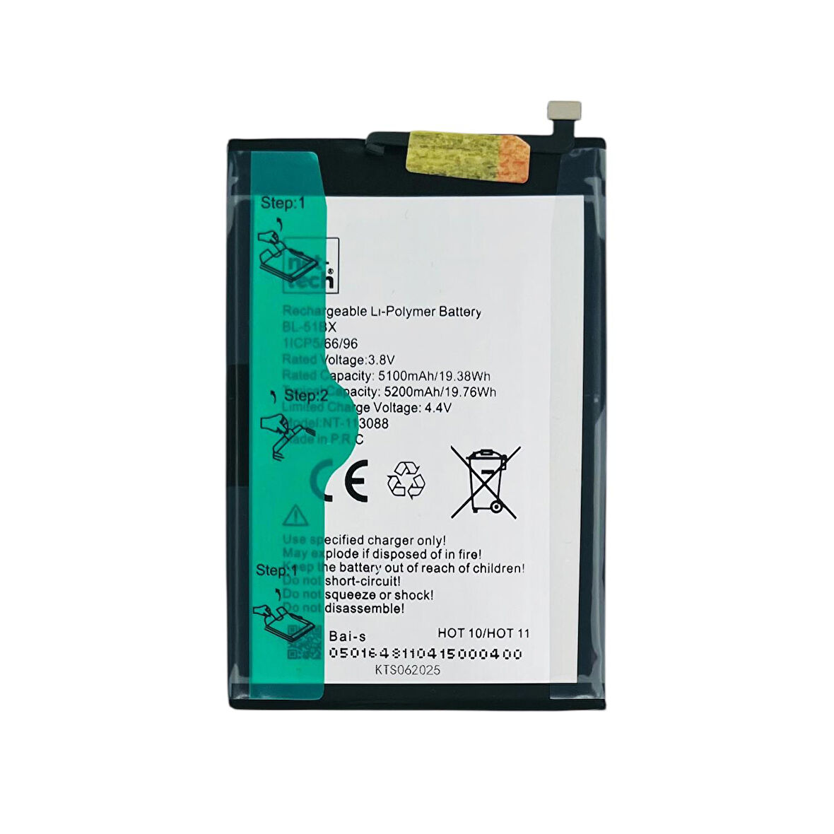 Teknonet İnfinix Hot 11 Uyumlu Nettech BL-51BX 5000 MAh Batarya NT-113088