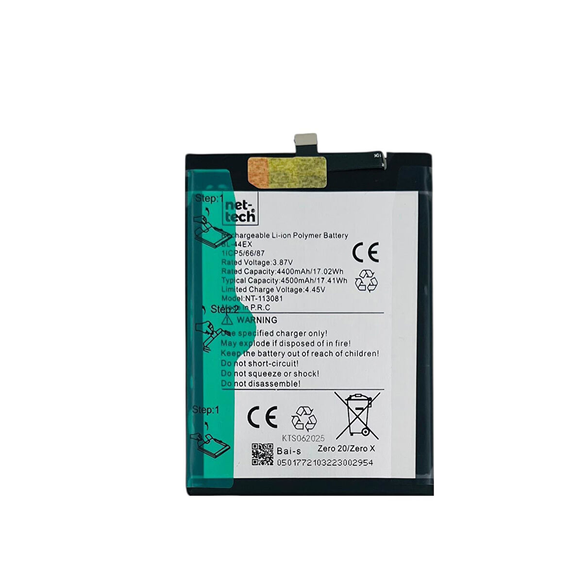 Teknonet İnfinix Zero 20 Uyumlu Nettech BL-44EX 4000 MAh Batarya NT-113081