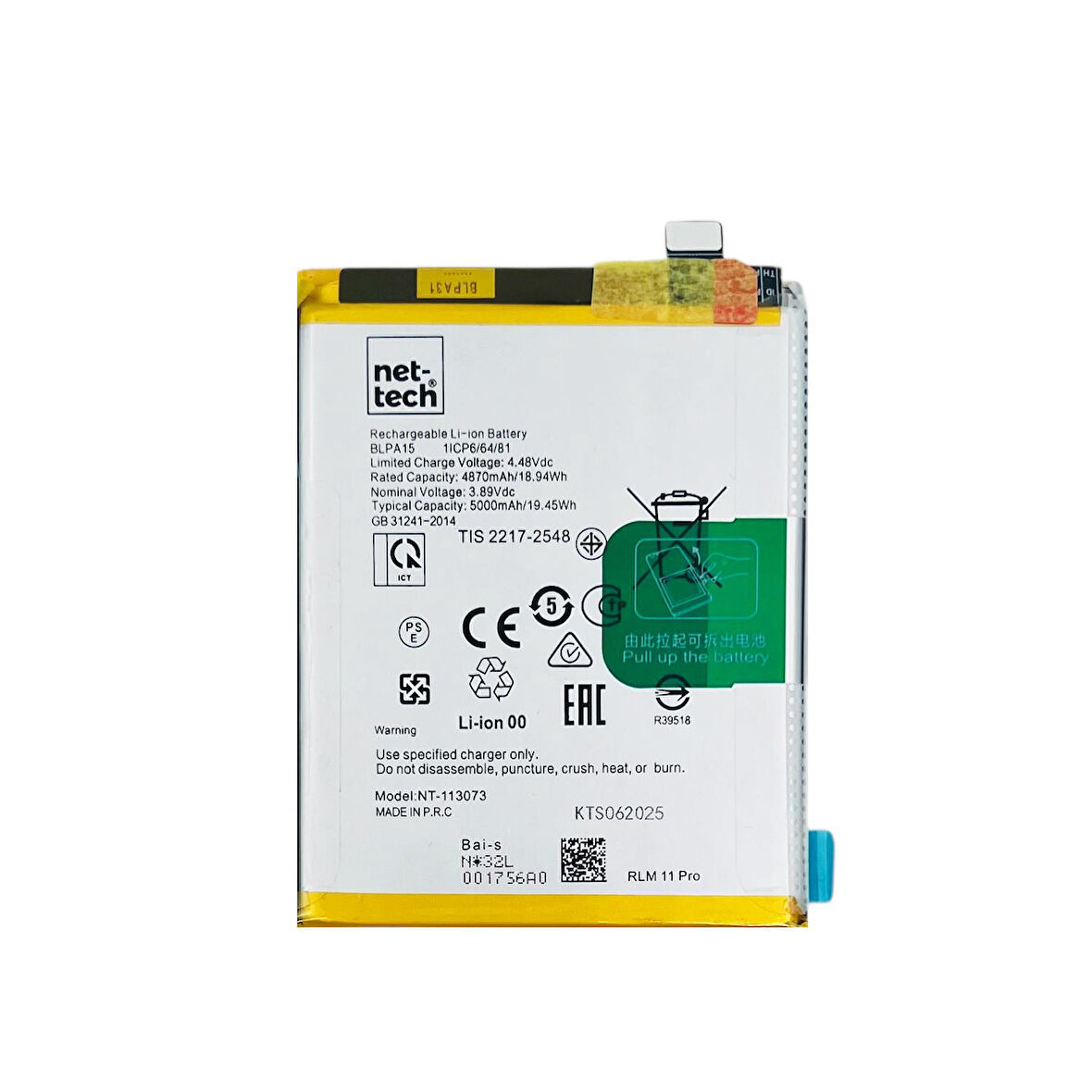 Teknonet Realme 11 PRO Uyumlu Nettech BLPA15 5000 MAh Batarya NT-113073
