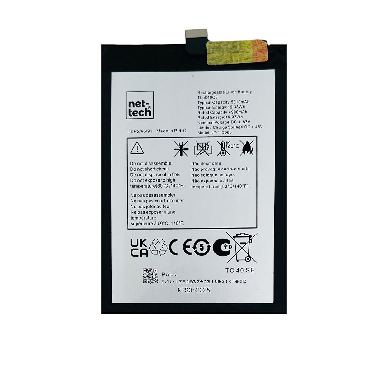 Teknonet Tcl 40 Se Uyumlu Nettech TLP049C8 5000 MAh Batarya NT-113065