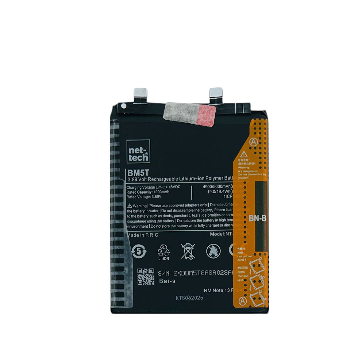 Teknonet Xiaomi Redmi Note 13 Pro 4G Uyumlu Nettech BM5T 5000 MAh Batarya NT-113029