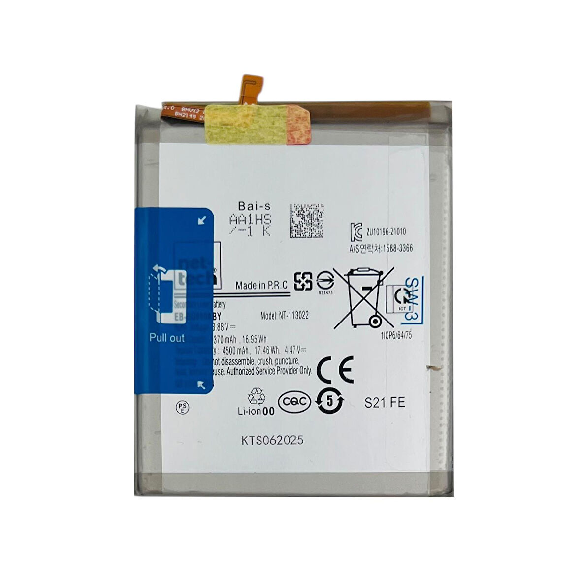 Teknonet Samsung Galaxy S21 FE Uyumlu Nettech 4900 mAh Batarya NT-113022
