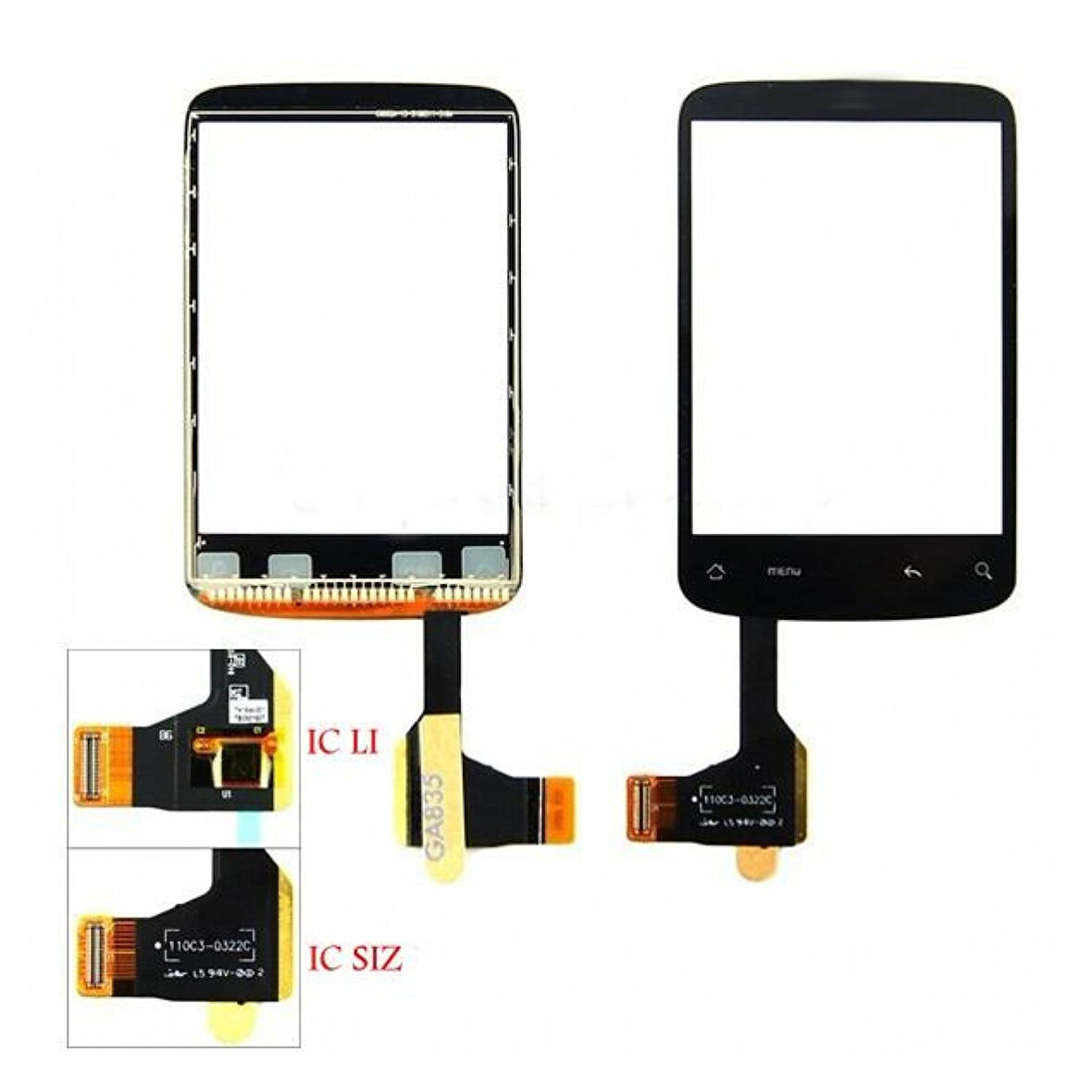 Teknonet HTC Wildfire Uyumlu Dokunmatik Lens + Filmli NT-7754