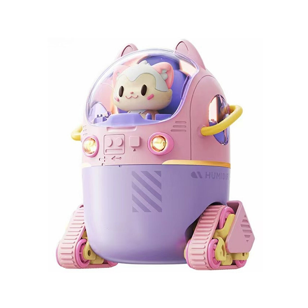 Mini Kedi Şekilli LED Işıklı 220ml Hava Nemlendirici (Pembe)