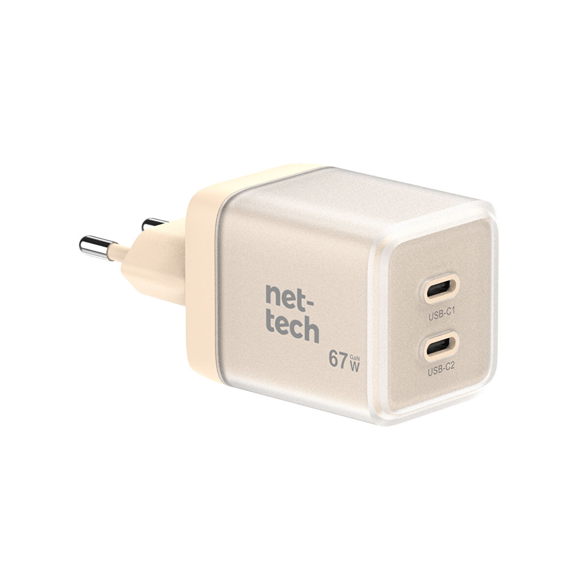 Nettech NT-HCH12 PD+QC GaNPrime 67W Şarj Aleti (Pembe)