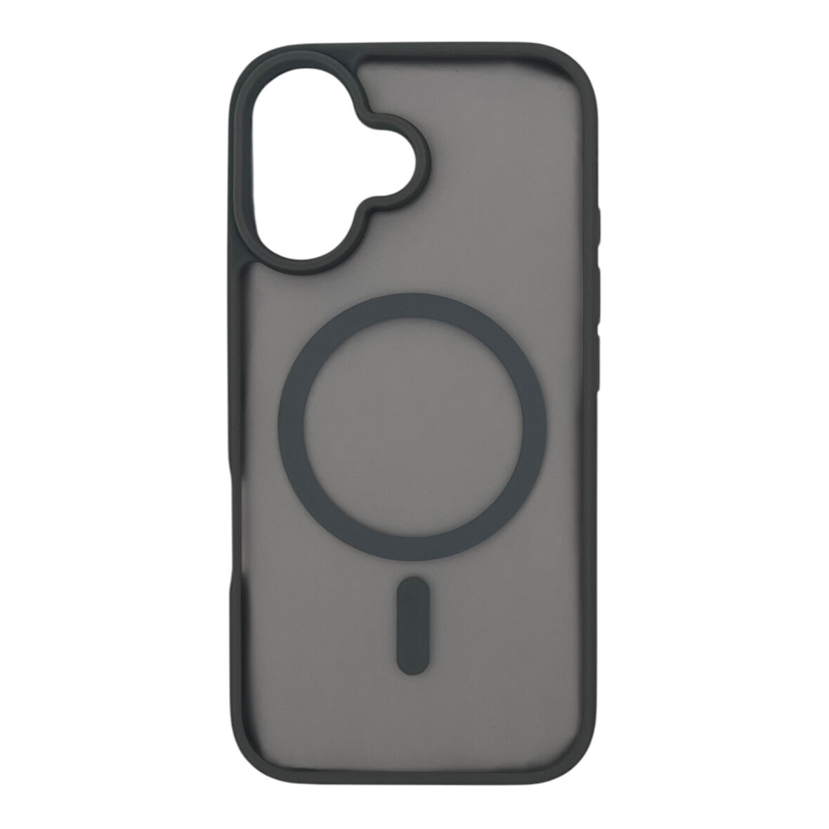 iPhone 16 Plus Lüks Mat Magsafe Uyumlu Manyetik Silikon Kılıf (Gri)