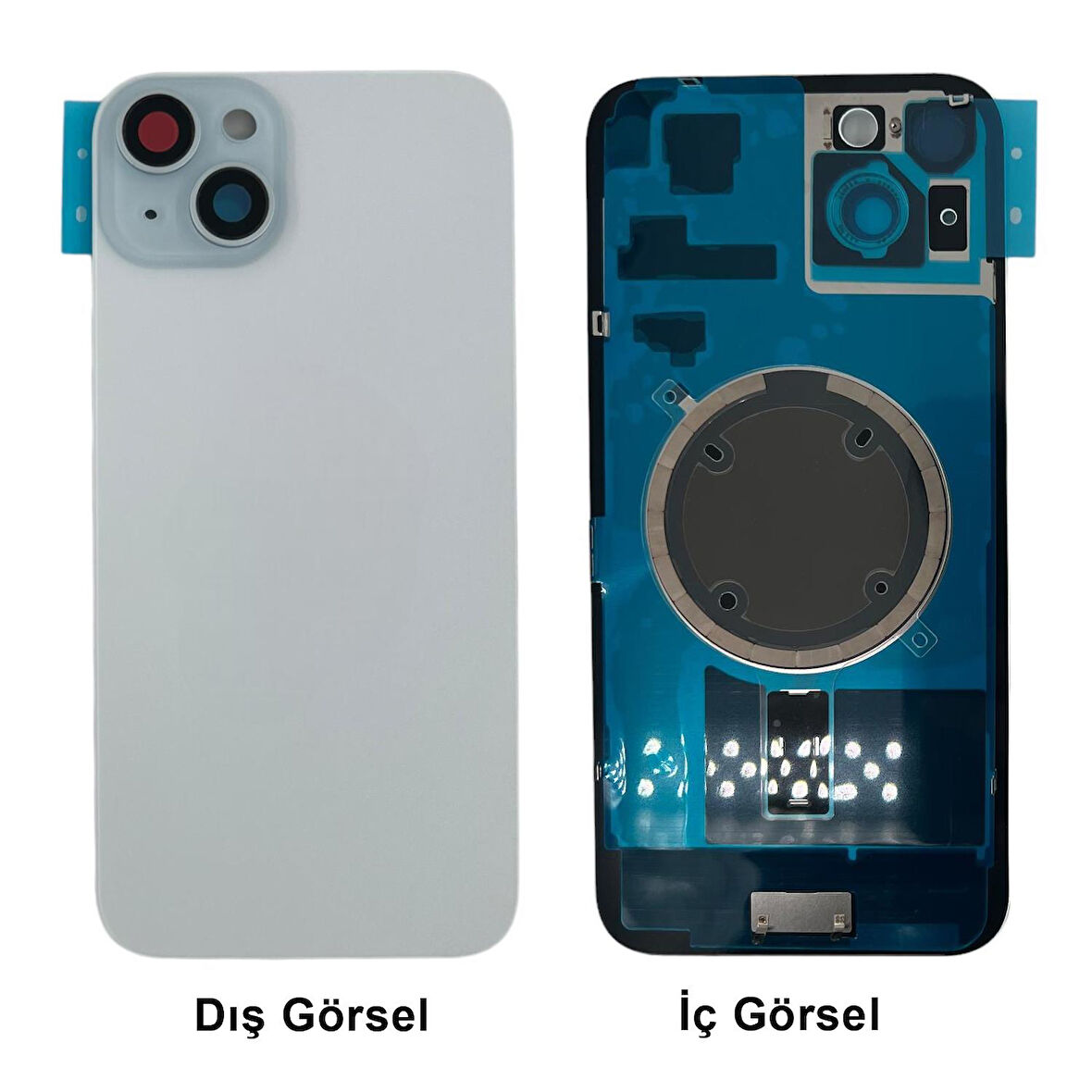 Teknonet Apple iPhone 15 Plus Uyumlu Kamera Camlı Batarya Kapağı + Magsafe Flex NT-110809