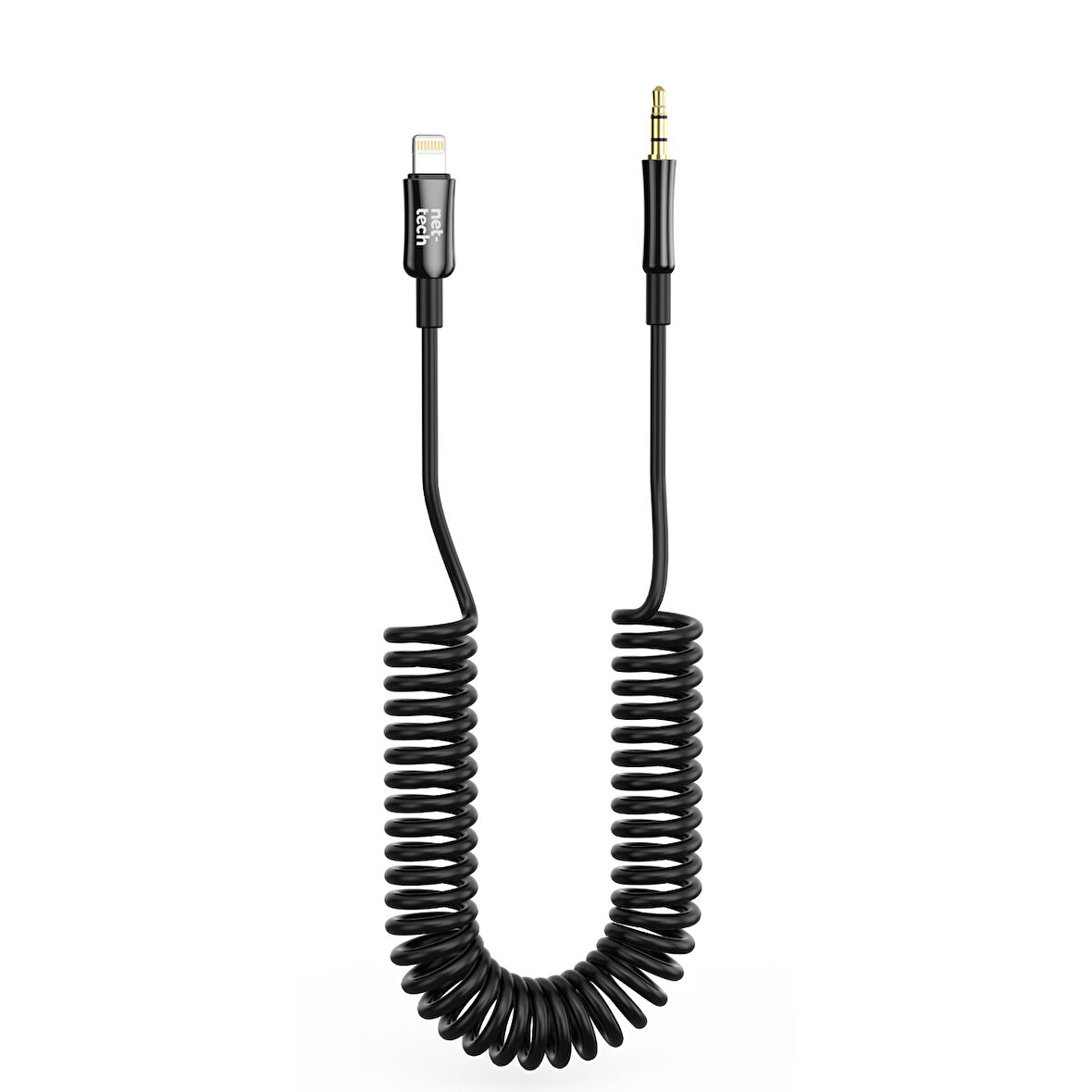 Nettech NT-AC10 Plastik 100 Cm Jack To Lightning Aux Kablo (Siyah)