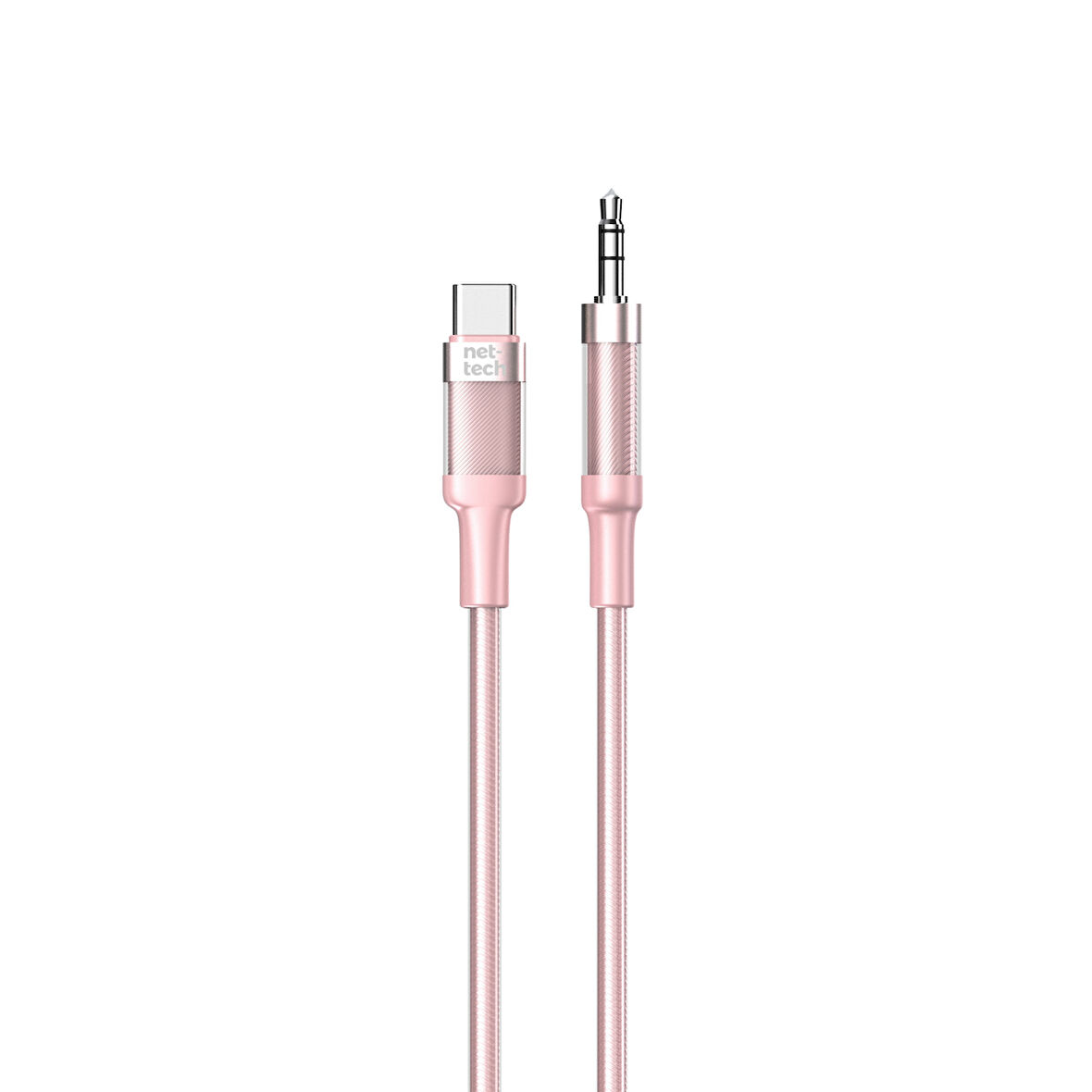 Nettech NT-AC07 Plastik 100 Cm Type-C To Aux Kablosu (Pembe)