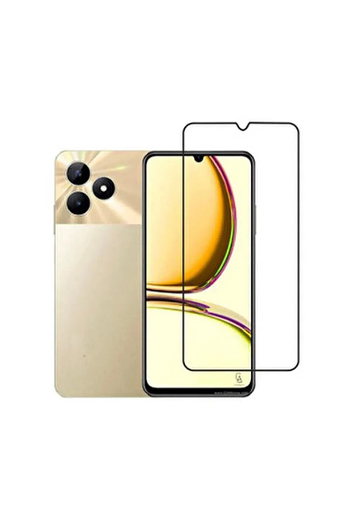 Realme C53 Uyumlu Kılıf Dostu Cam Ekran Koruyucu - Şeffaf
