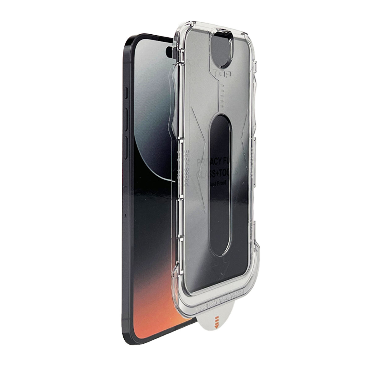 iPhone 11 / XR Kolay Uygulama Aparatlı Dust Proof Privacy Temperli Hayalet Cam Ekran Koruyucu (Siyah)