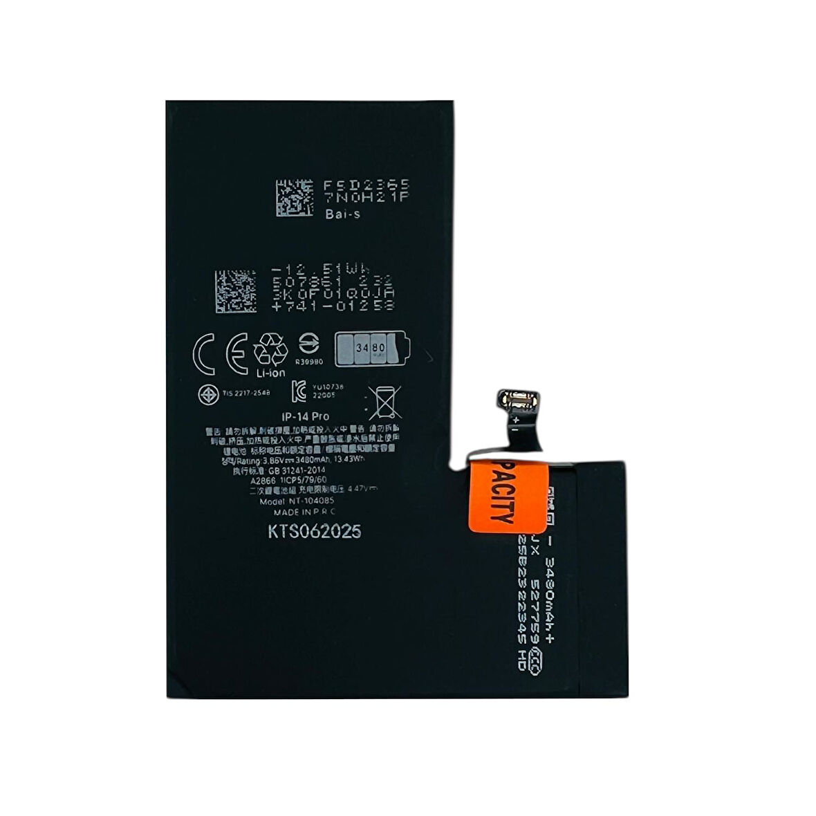 Teknonet Apple iPhone 14 Pro Uyumlu Nettech 4300 mAh Batarya NT-104085