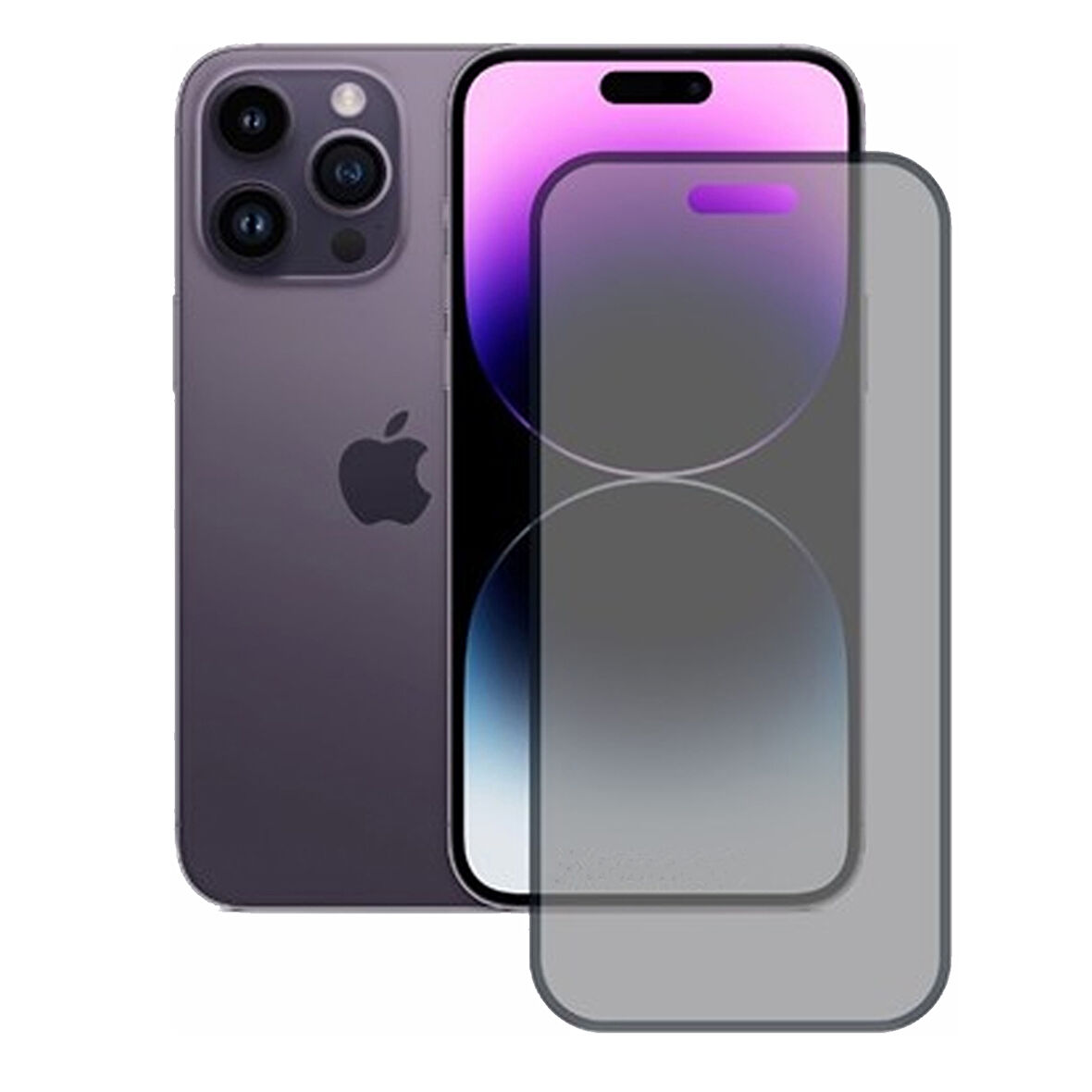 iPhone 14 Pro Uyumlu Privacy Ön Koruma Hayalet Seramik Nano Ekran Koruyucu (Siyah)