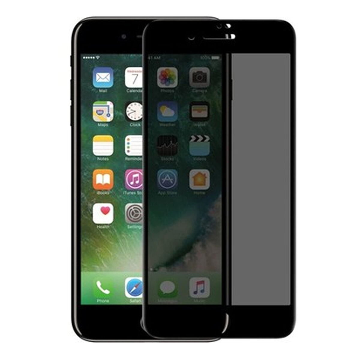 iPhone 6 Plus / 6S Plus Uyumlu Privacy Ön Koruma Hayalet Seramik Nano Ekran Koruyucu (Siyah)