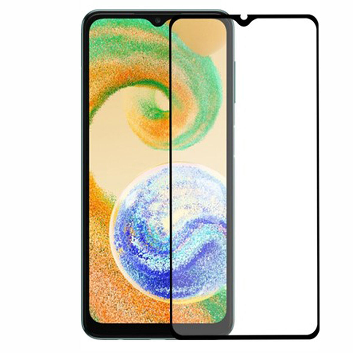 Samsung Galaxy A04S Uyumlu Ön Koruma Seramik Nano Ekran Koruyucu (Siyah)