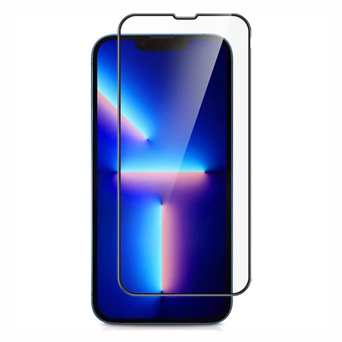 iPhone 14 Pro Max Uyumlu Ön Koruma Temperli Cam Ekran Koruyucu (Siyah)