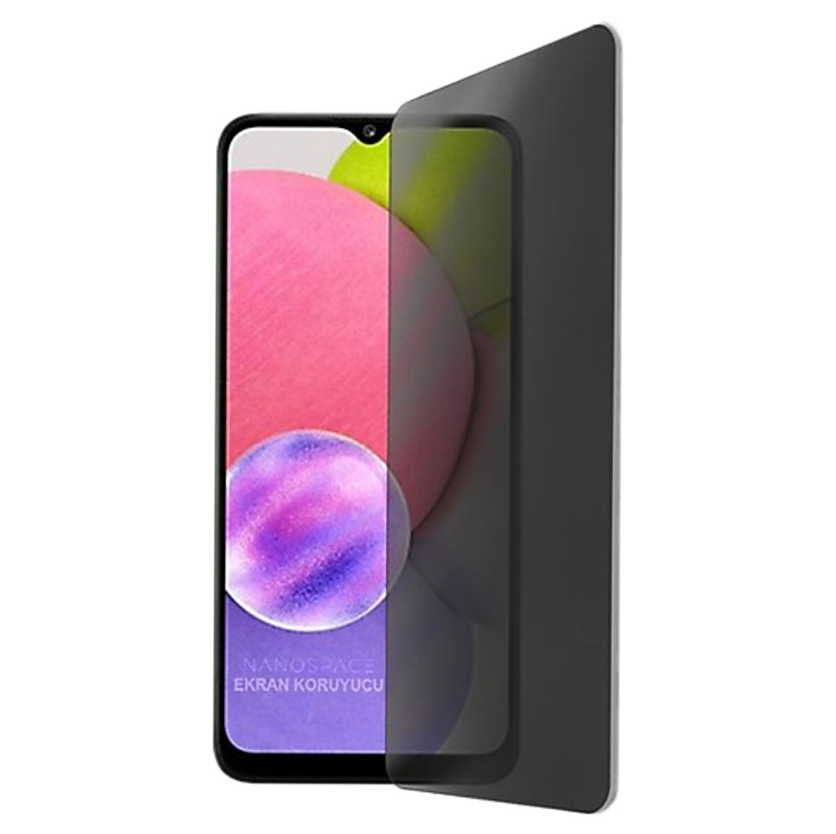 Samsung Galaxy A03 / A03s Uyumlu Privacy Ön Koruma Hayalet Seramik Nano Ekran Koruyucu (Siyah)