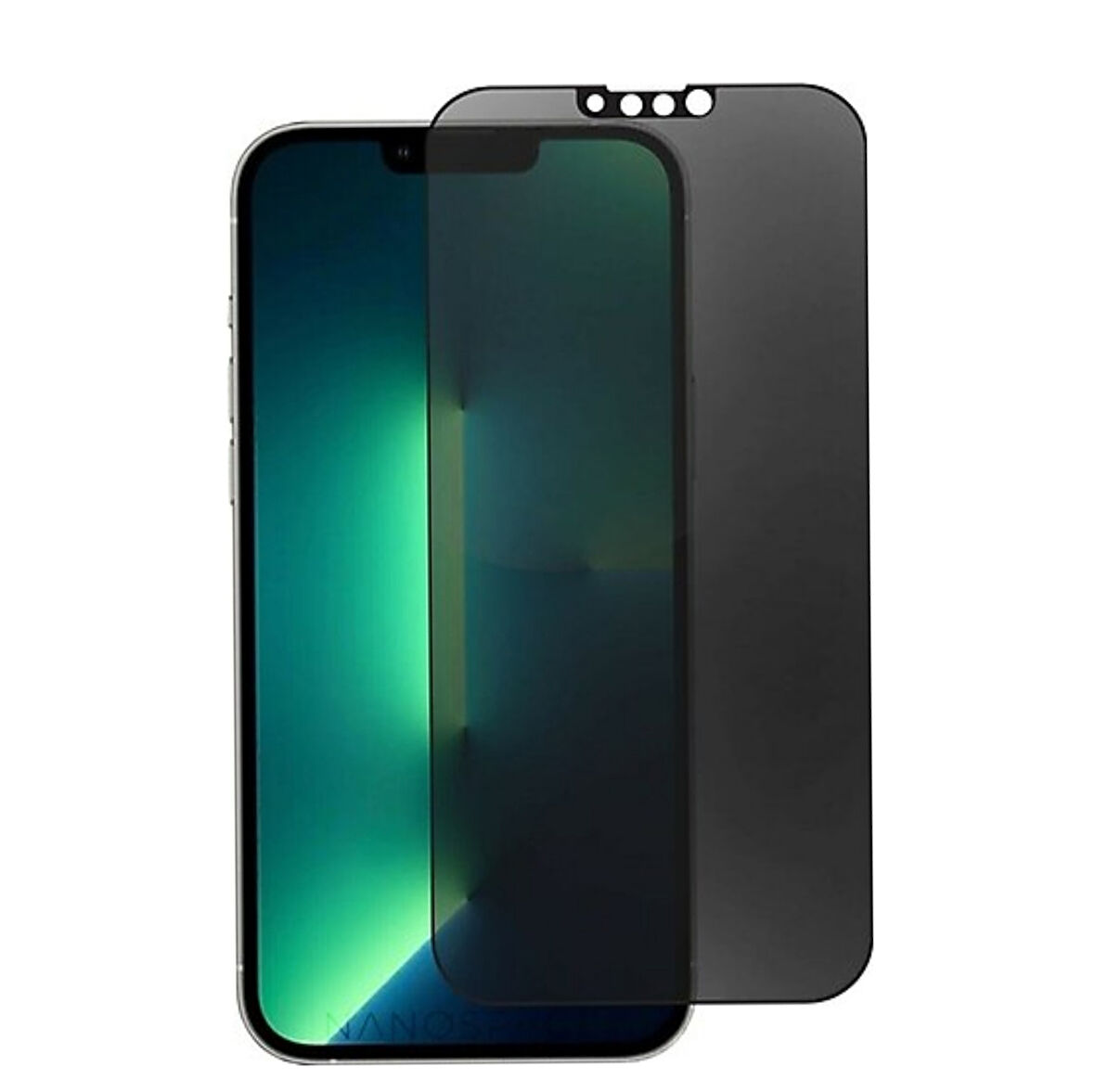 iPhone 13 Mini Uyumlu Privacy Ön Koruma Hayalet Seramik Nano Ekran Koruyucu (Siyah)