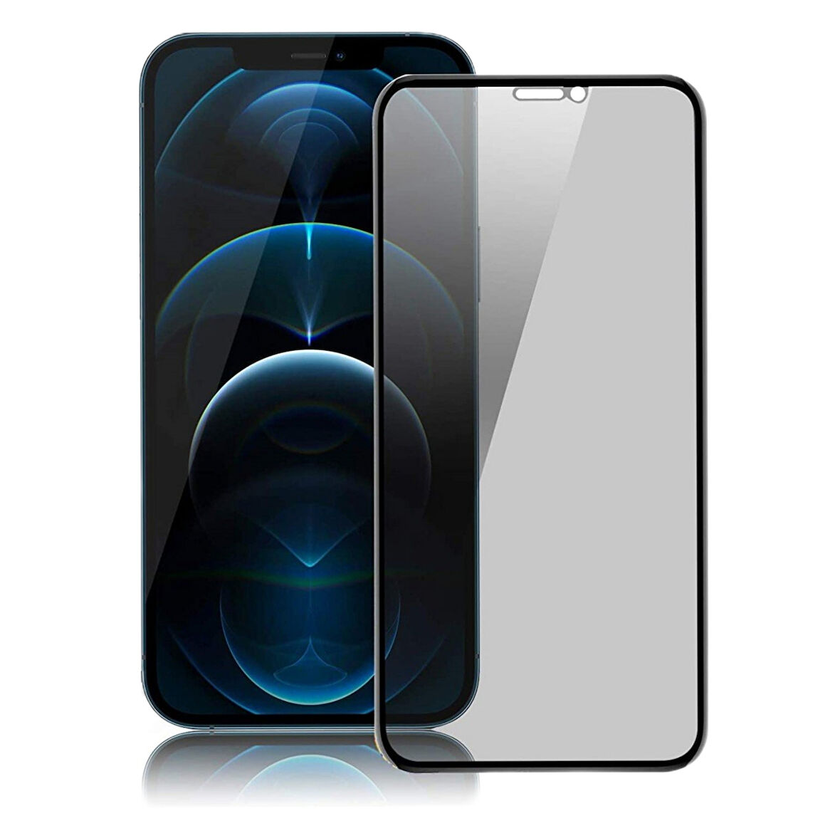 iPhone 12 / 12 Pro Uyumlu Privacy Ön Koruma Hayalet Seramik Nano Ekran Koruyucu (Siyah)