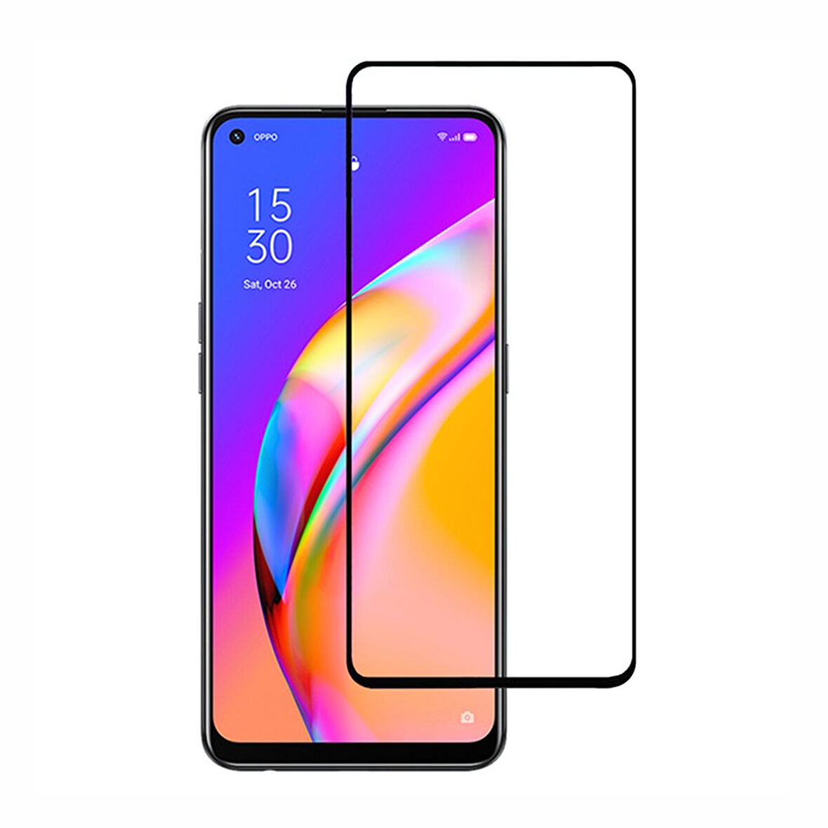 Oppo Reno 6 Uyumlu Ön Koruma Seramik Nano Ekran Koruyucu (Siyah)