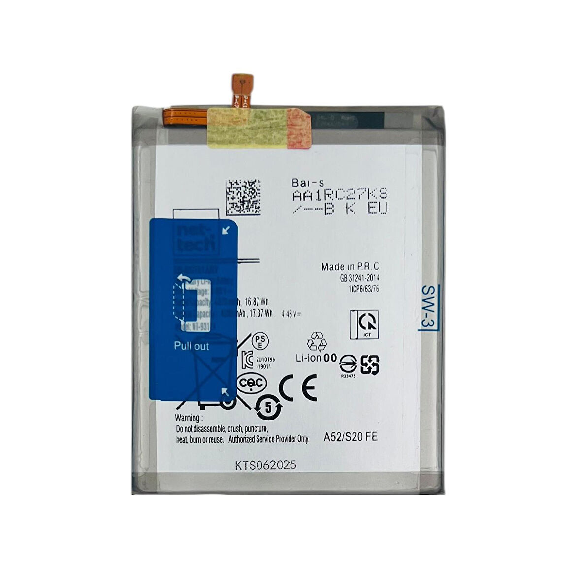 Teknonet Samsung Galaxy S20 FE Uyumlu Nettech Batarya NT-93174