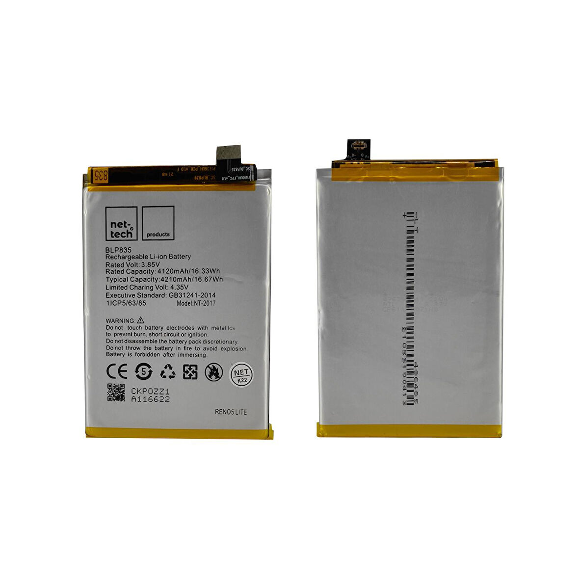 Teknonet Oppo Reno 5 Lite Uyumlu Nettech Batarya NT-93131