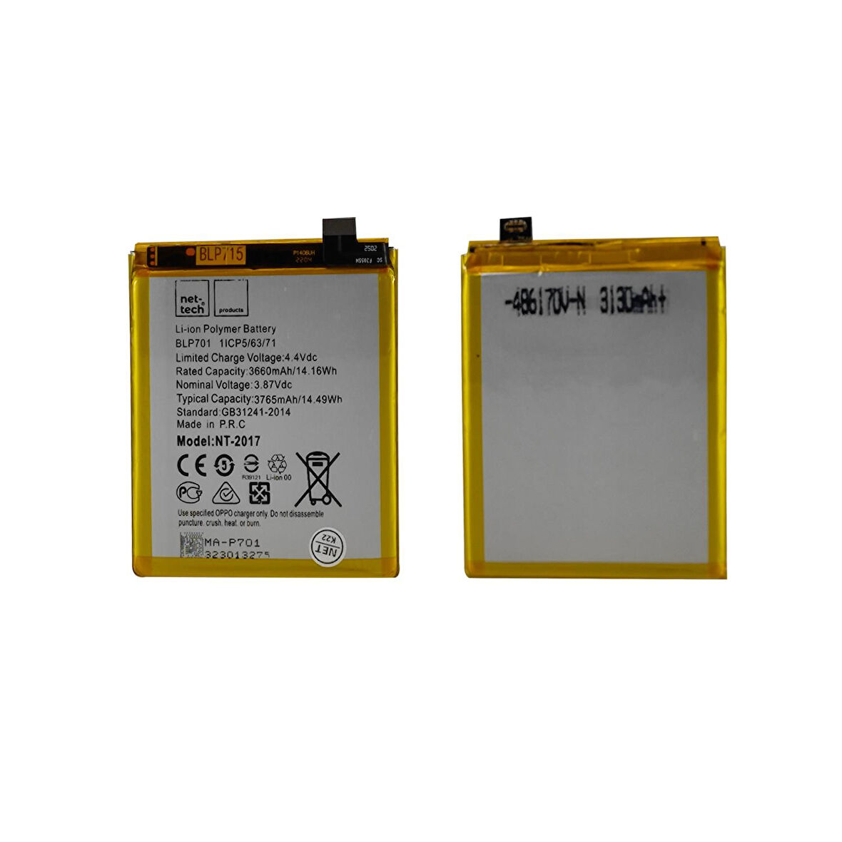 Teknonet Oppo Reno Uyumlu Nettech BLP701 Batarya NT-93126