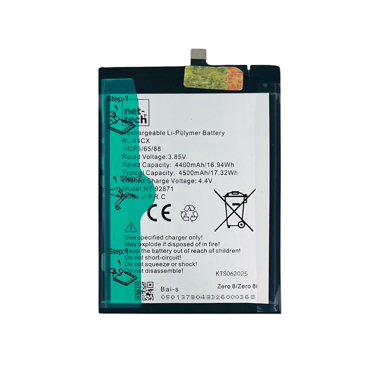 Teknonet İnfinix Zero 8i Uyumlu İnfinix BL-44CX 4400 mAh Batarya NT-92871