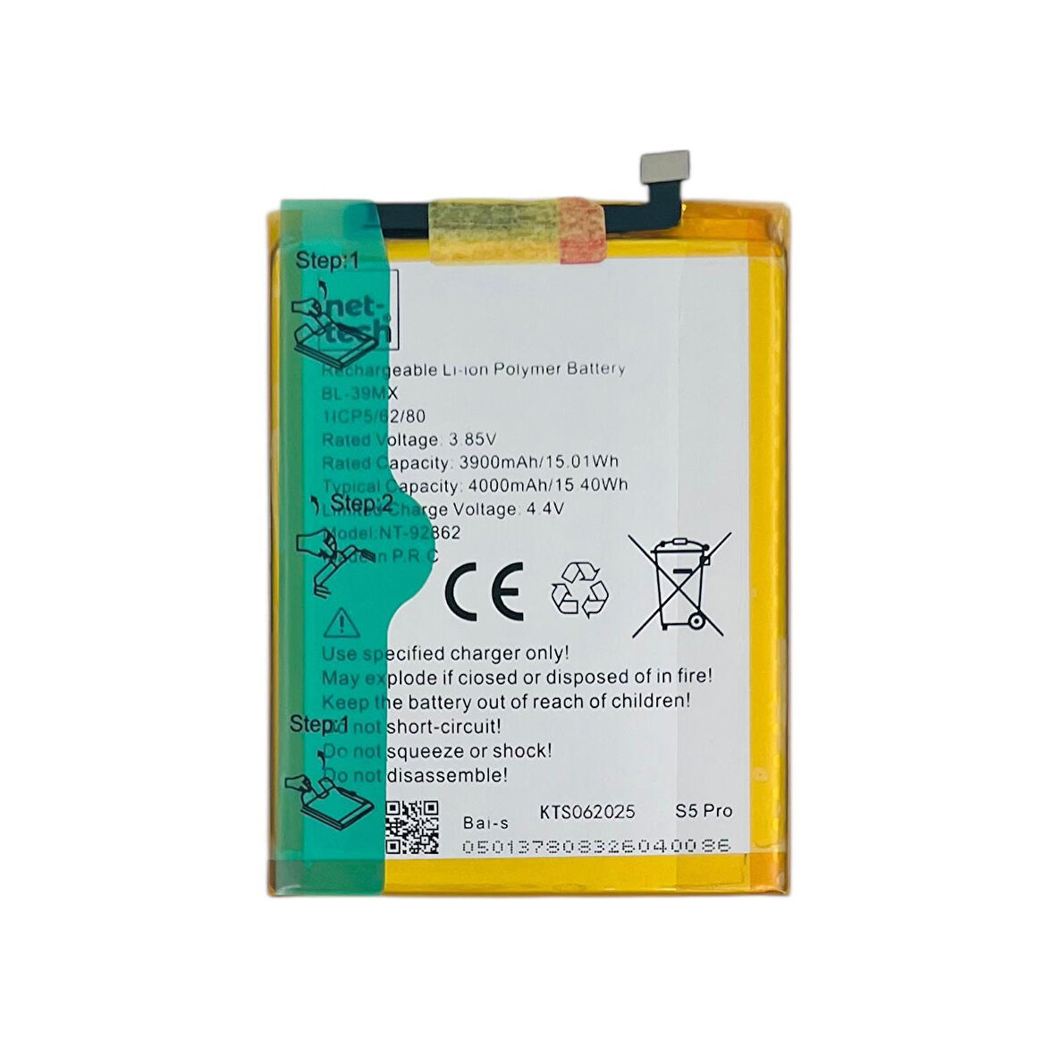 Teknonet İnfinix S5 Pro Uyumlu İnfinix BL-39MX 4000 MAh Batarya NT-92862