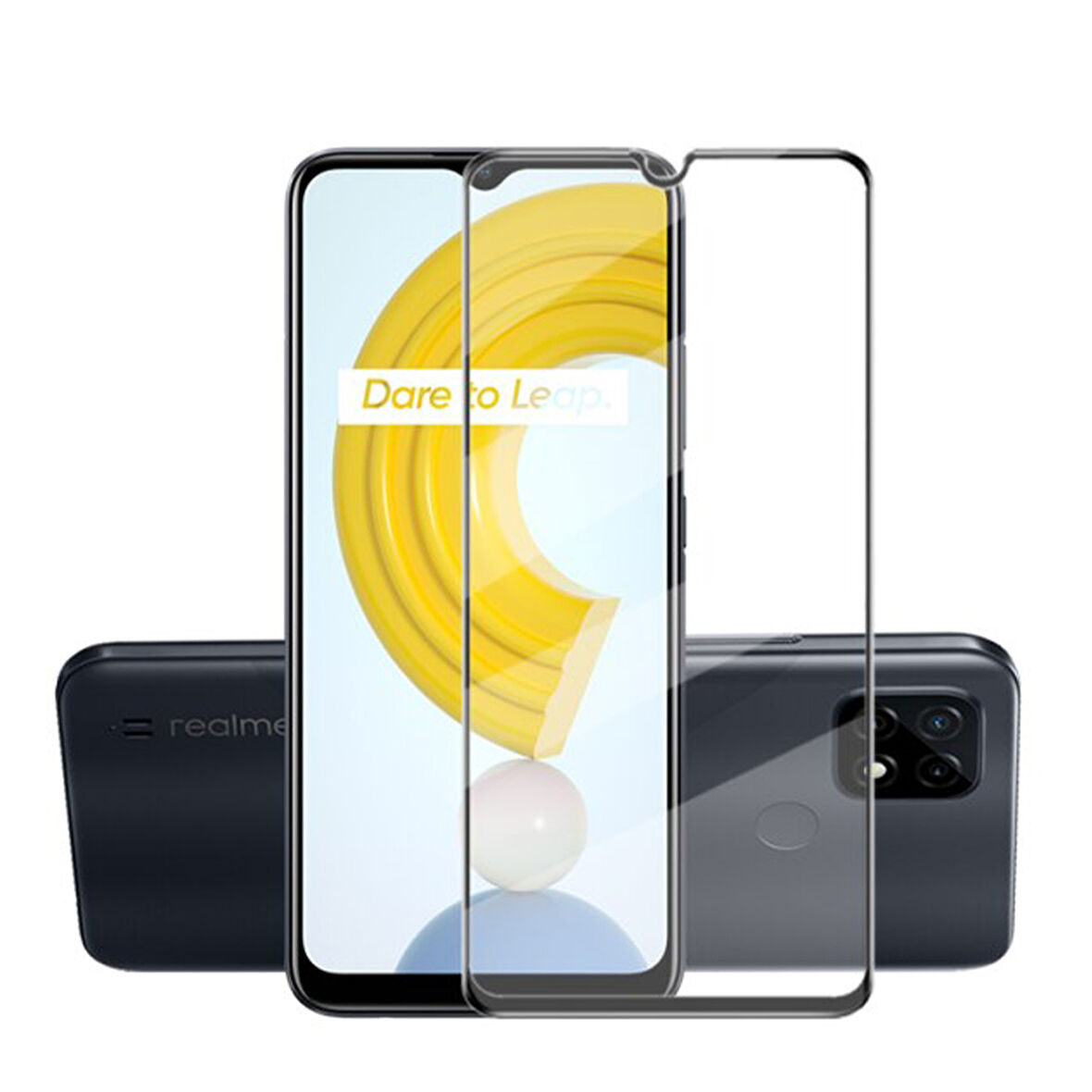 Realme C21Y Uyumlu Ön Koruma Seramik Nano Ekran Koruyucu (Siyah)
