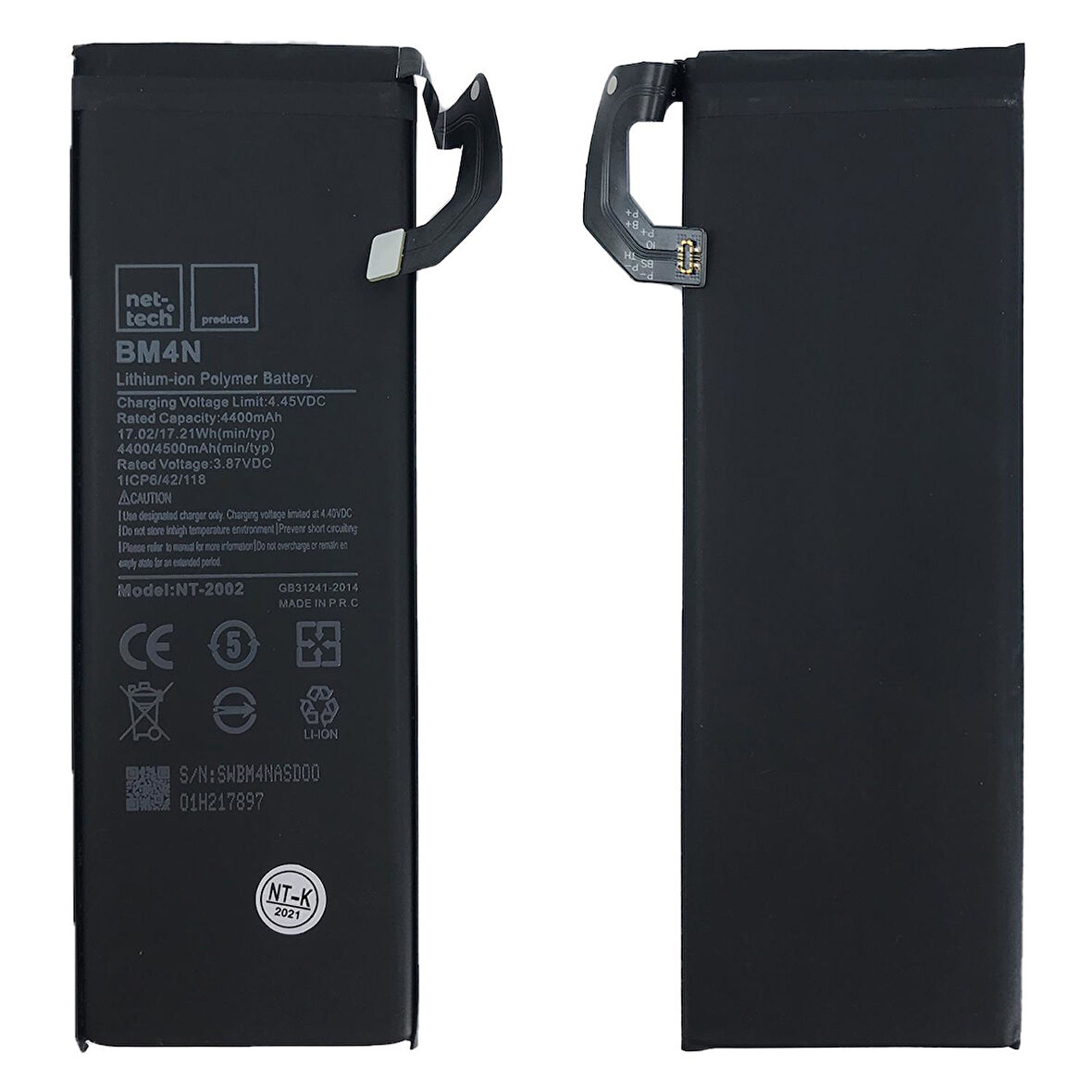 Teknonet Xiaomi Mi 10 Uyumlu Nettech NT-2002 BM4N 4400 mAh Batarya NT-86150