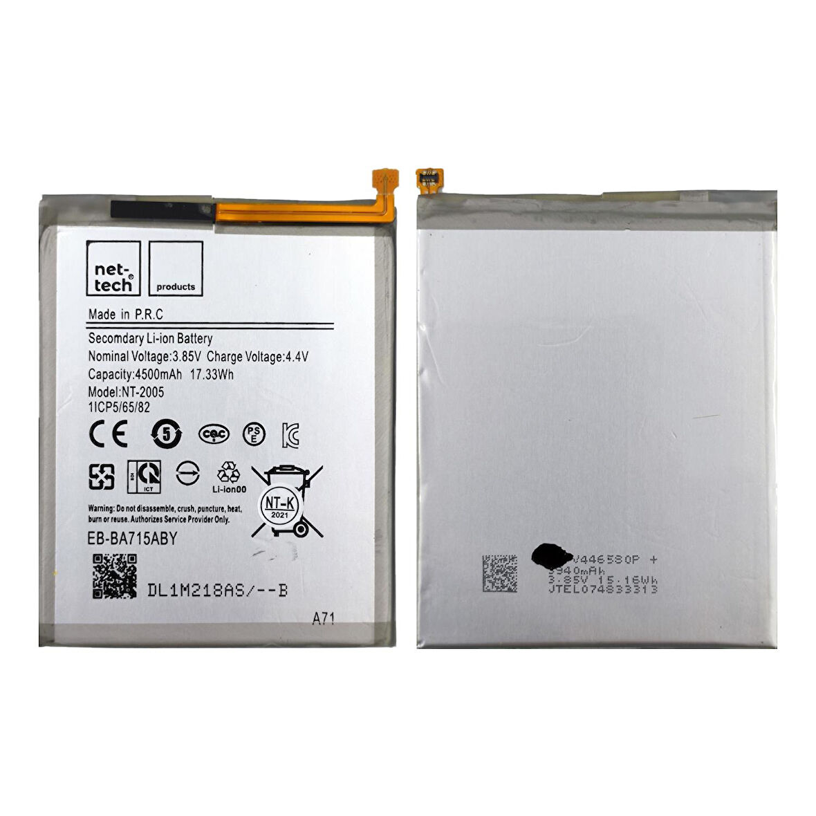 Teknonet Samsung Galaxy A71 Uyumlu Nettech NT-86143 4500 mAh Batarya NT-86143